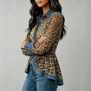 Vintage-Inspired Patchwork Denim Top