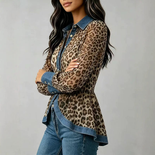 Vintage-Inspired Patchwork Denim Top