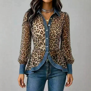 Vintage-Inspired Patchwork Denim Top