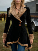 Vintage-Inspired Thick Suede Coat