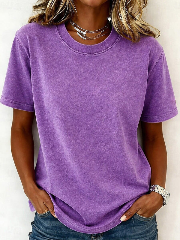 Vintage Style Short Sleeve Crew-Neck T-Shirt