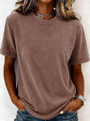 Vintage Style Short Sleeve Crew-Neck T-Shirt
