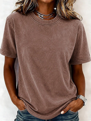 Vintage Style Short Sleeve Crew-Neck T-Shirt