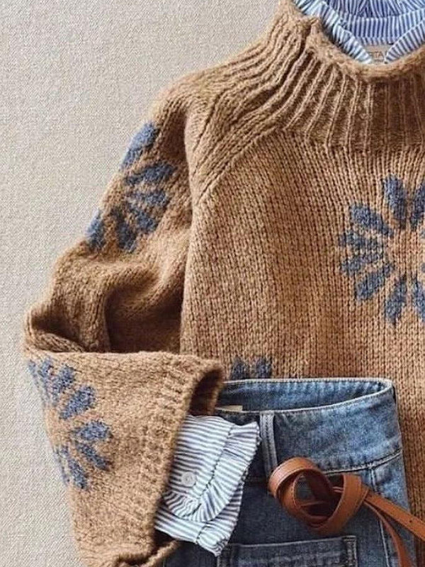 Vintage Brown Mock Neck Sweater