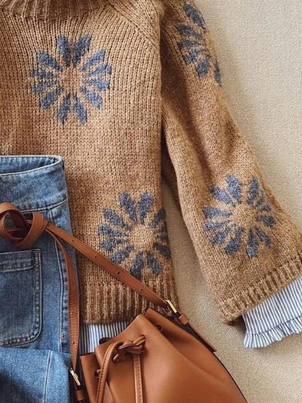 Vintage Brown Mock Neck Sweater