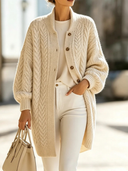 Vintage Cable Knit Longline Cardigan