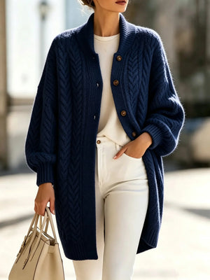 Vintage Cable Knit Longline Cardigan