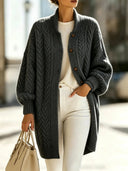 Vintage Cable Knit Longline Cardigan