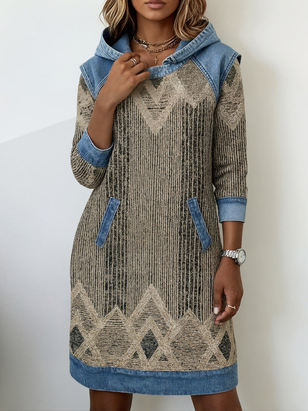 Vintage Denim Patchwork Dress