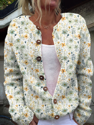 Vintage Floral Cardigan Sweater