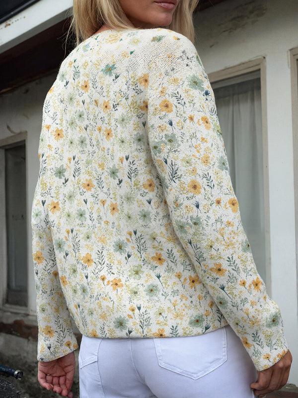 Vintage Floral Cardigan Sweater