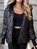 Warm Oversized Quilted Jacket with Hood