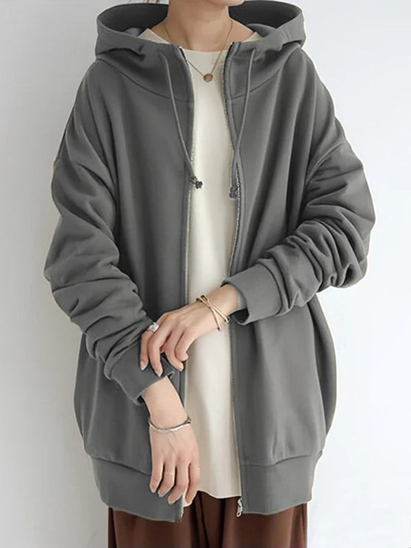 Women's Fall/Winter Zipper Hoodie with Fleece Lining