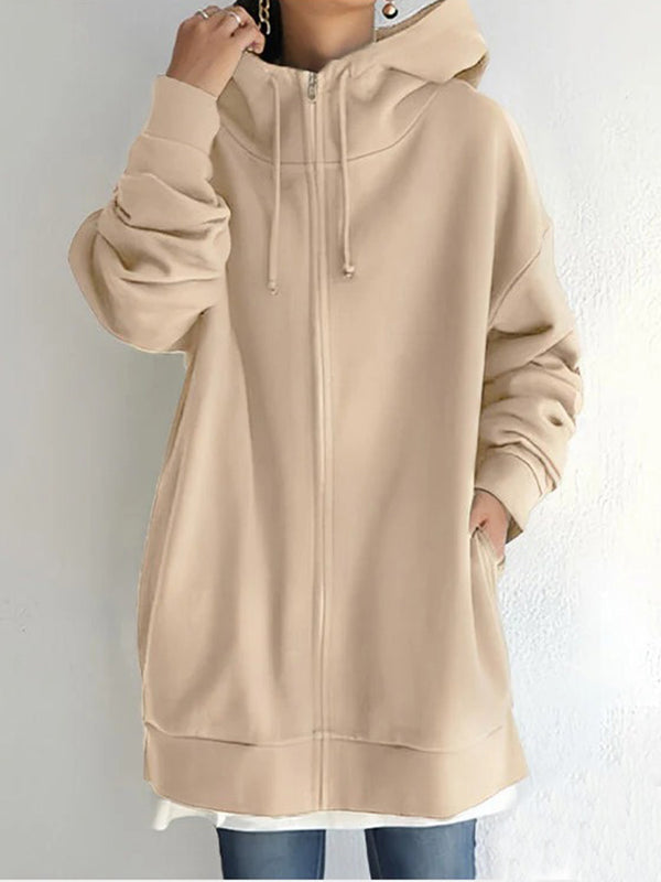 Women's Fall/Winter Zipper Hoodie with Fleece Lining