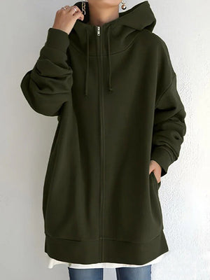 Women's Fall/Winter Zipper Hoodie with Fleece Lining