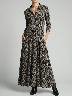 Vintage-Inspired Printed Maxi Dress