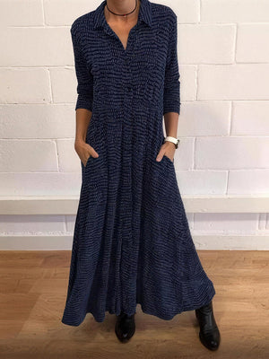 Vintage-Inspired Printed Maxi Dress