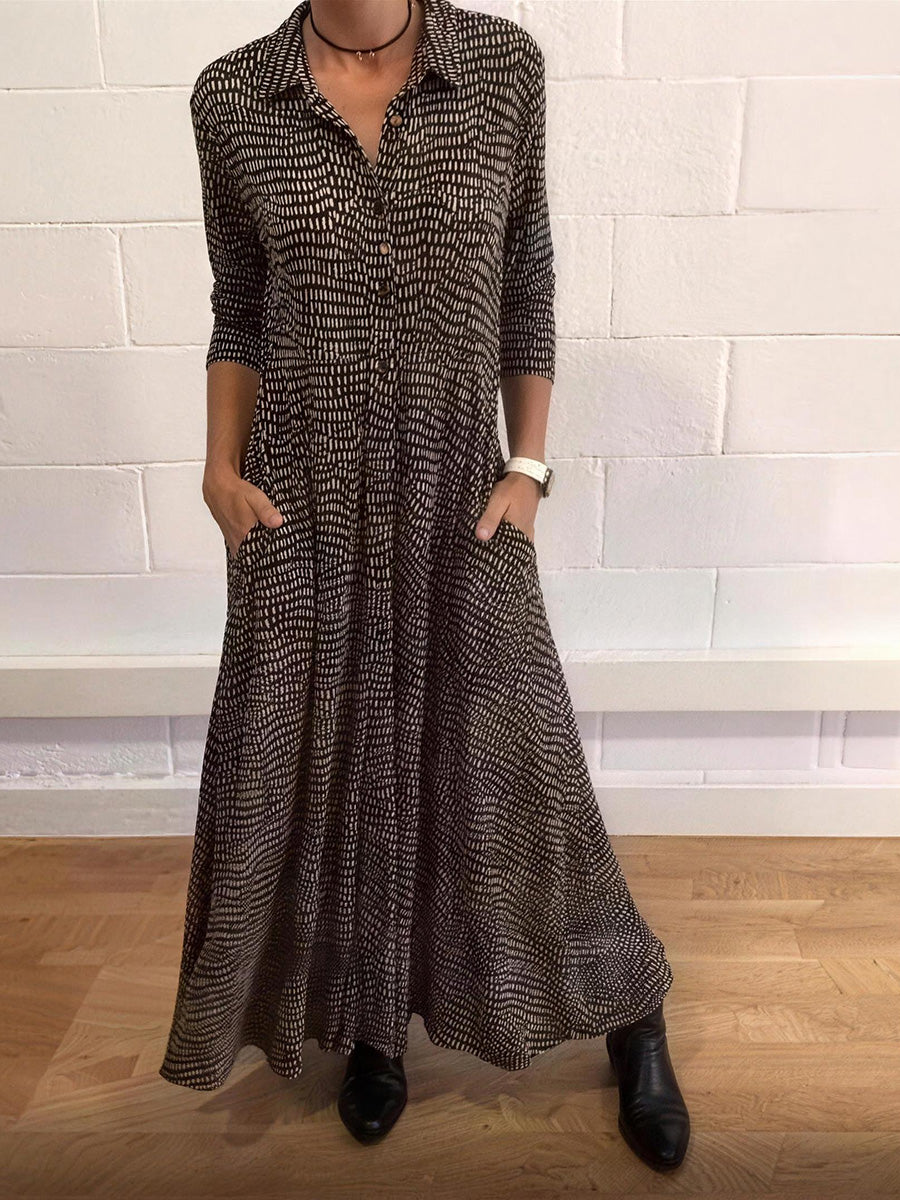 Vintage-Inspired Printed Maxi Dress