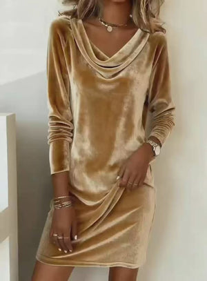 Long-Sleeved Sexy Velvet Dress