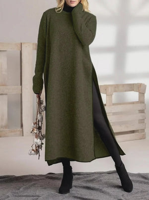 Minimalist Knit-Edge Casual Dress