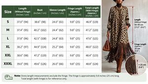 Leopard Print Fringe Maxi Dress
